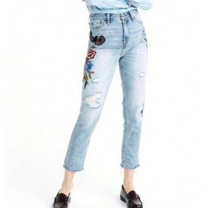 Abercrombie | Embroidered Distressed Jeans | 24
